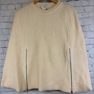 Doncaster Vintage Cream Wool Cape Classic Minimalist Cottagecore Sweater S